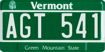 VT license plate AGT541