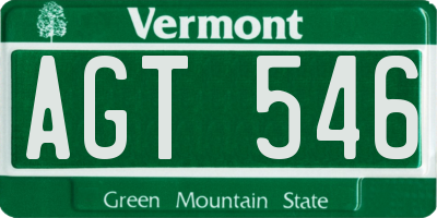 VT license plate AGT546