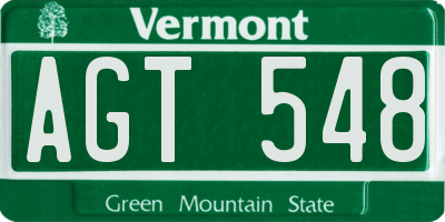 VT license plate AGT548