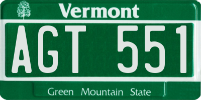 VT license plate AGT551