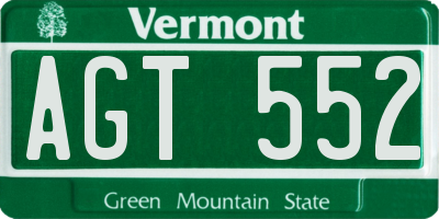 VT license plate AGT552