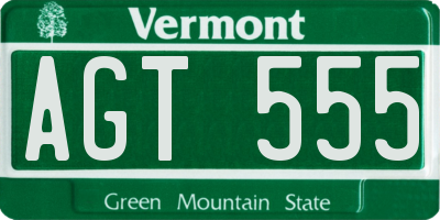 VT license plate AGT555