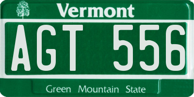 VT license plate AGT556