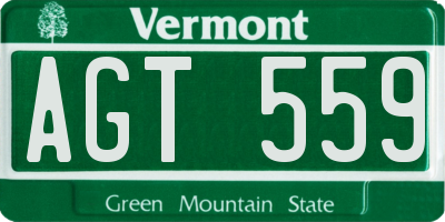 VT license plate AGT559