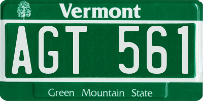 VT license plate AGT561
