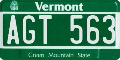 VT license plate AGT563