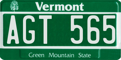 VT license plate AGT565
