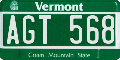 VT license plate AGT568