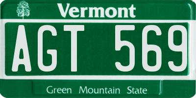 VT license plate AGT569