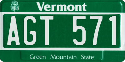 VT license plate AGT571