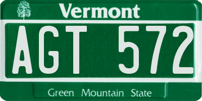 VT license plate AGT572