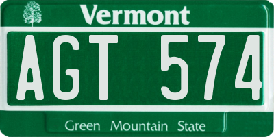 VT license plate AGT574