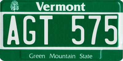 VT license plate AGT575