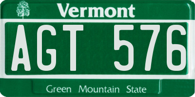 VT license plate AGT576