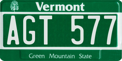 VT license plate AGT577