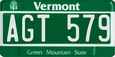 VT license plate AGT579
