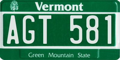 VT license plate AGT581
