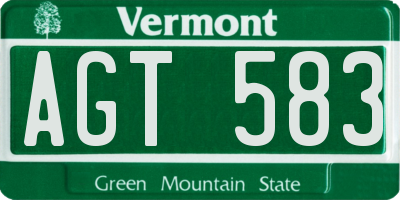 VT license plate AGT583