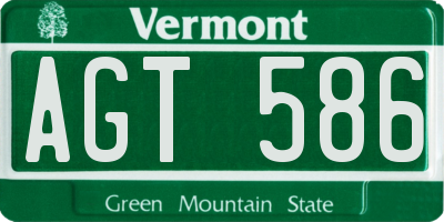 VT license plate AGT586