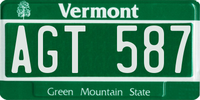 VT license plate AGT587
