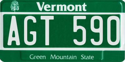 VT license plate AGT590