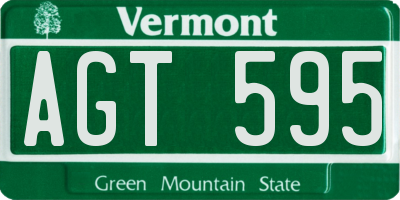 VT license plate AGT595