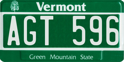 VT license plate AGT596