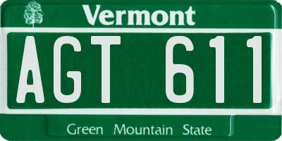 VT license plate AGT611