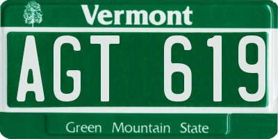 VT license plate AGT619