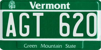 VT license plate AGT620