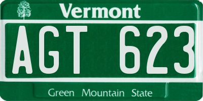 VT license plate AGT623