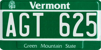 VT license plate AGT625