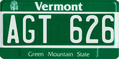 VT license plate AGT626