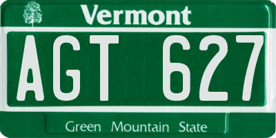 VT license plate AGT627