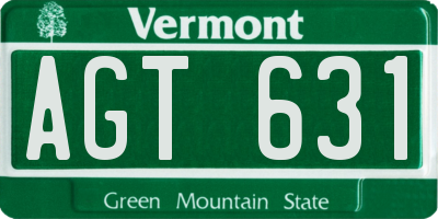 VT license plate AGT631
