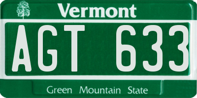 VT license plate AGT633