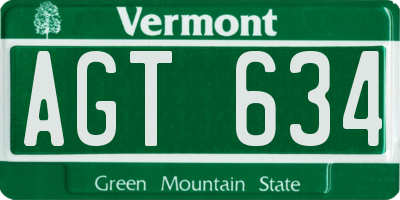 VT license plate AGT634