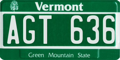 VT license plate AGT636