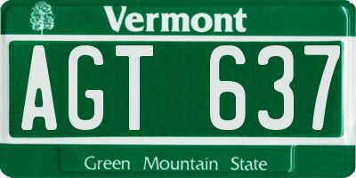 VT license plate AGT637