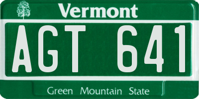 VT license plate AGT641