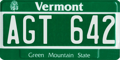 VT license plate AGT642