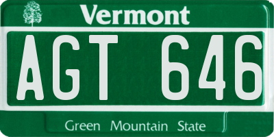 VT license plate AGT646