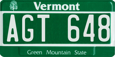 VT license plate AGT648