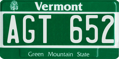 VT license plate AGT652