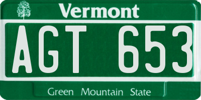 VT license plate AGT653