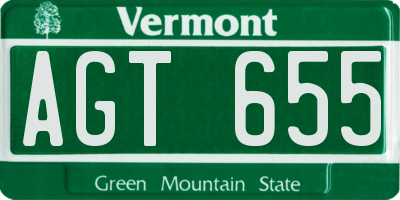 VT license plate AGT655