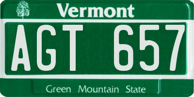 VT license plate AGT657