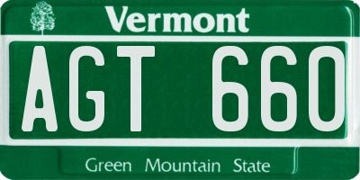 VT license plate AGT660