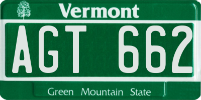 VT license plate AGT662