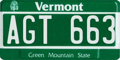 VT license plate AGT663